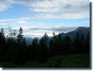 Abendstimmung: Blick von unserem Wanderstandort