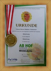 Ab Hof Messe Wieselburg Honigprmierung Goldmedaillie